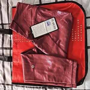 * NWT LULULEMON Lululemon Wunder Train High-Rise Tight Pockets 25 Red Merlot